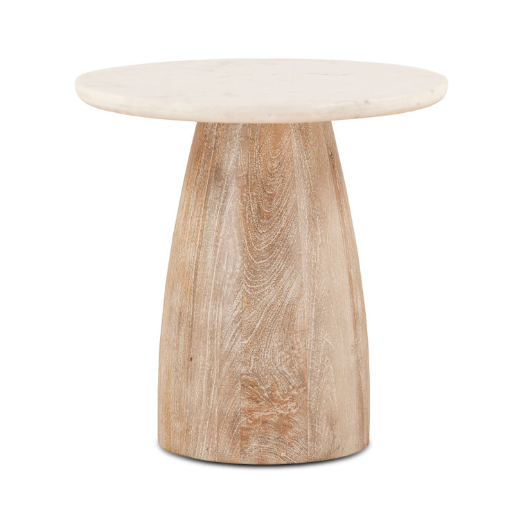 Loon Peak® Evylene Marble Top Pedestal End Table Wayfair Canada